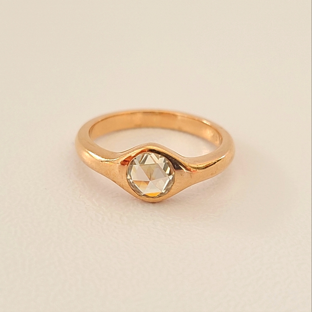 14k Solid Rose Gold Solitaire Engagement Ring